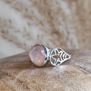 Žiedas  ROŽINIS KVARCAS (18 d)